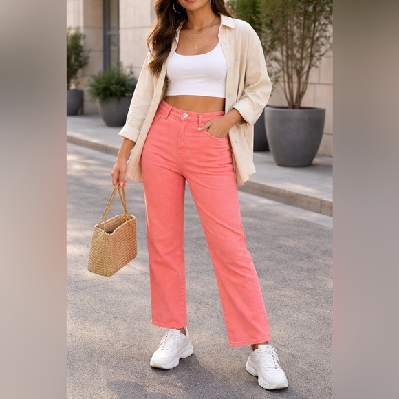 Ava & Viv Denim - Ava & Viv Women's Straight Leg Coral Jeans